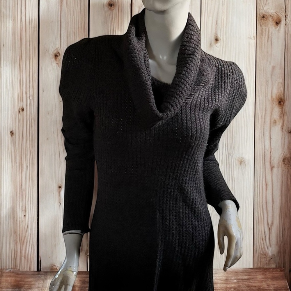 ❄️ 50% off winter Even Design History Gray Waffle Knit Cowl Neck Tunic Sweater M